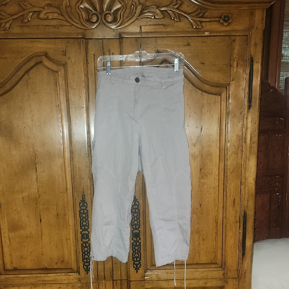 Ulla Popken Stretch Cotton Cargo Crop Pants Sz 18 Gently Used